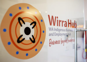 wirra hub logo on the front office door